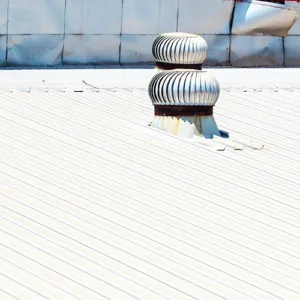 Commercial metal roof support framing during installation — John Beal Roofing commercial roofing in Fulton, MO