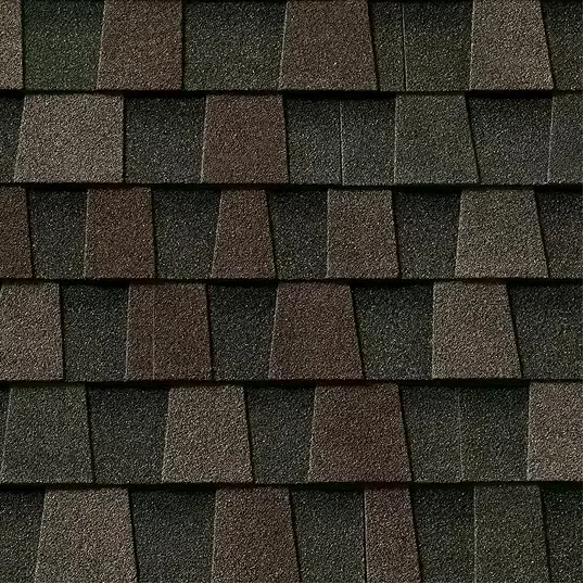 GAF Timberline HDZ shingle swatch in Midnight Mesa