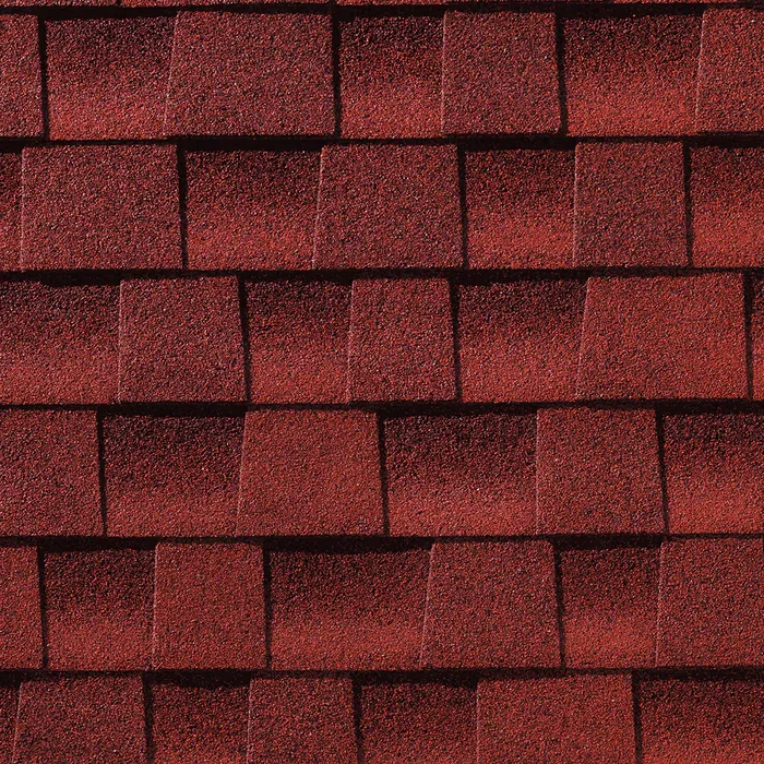 GAF Timberline HDZ shingle swatch in Patriot Red