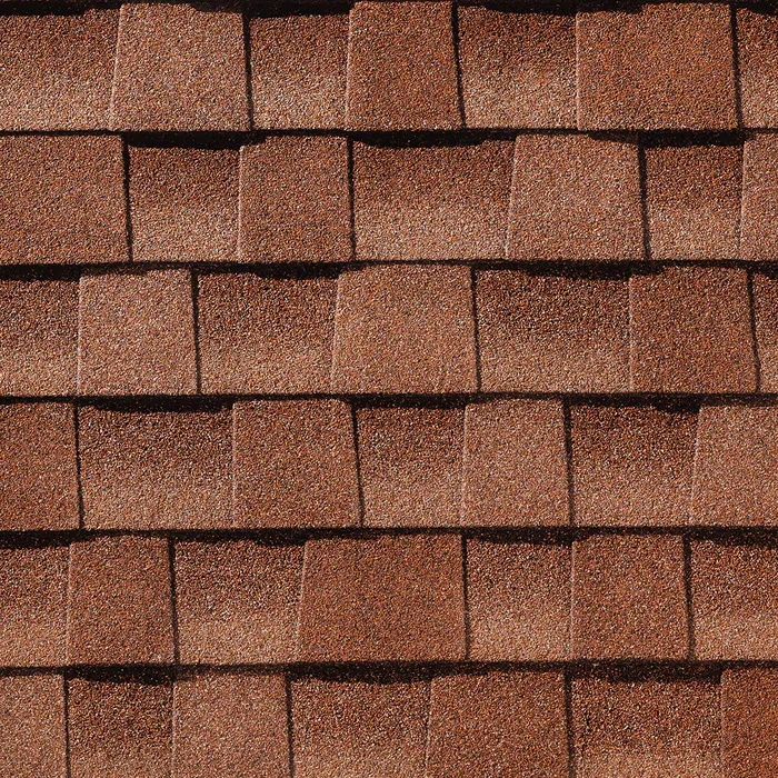 GAF Timberline HDZ shingle swatch in Sunset Brick
