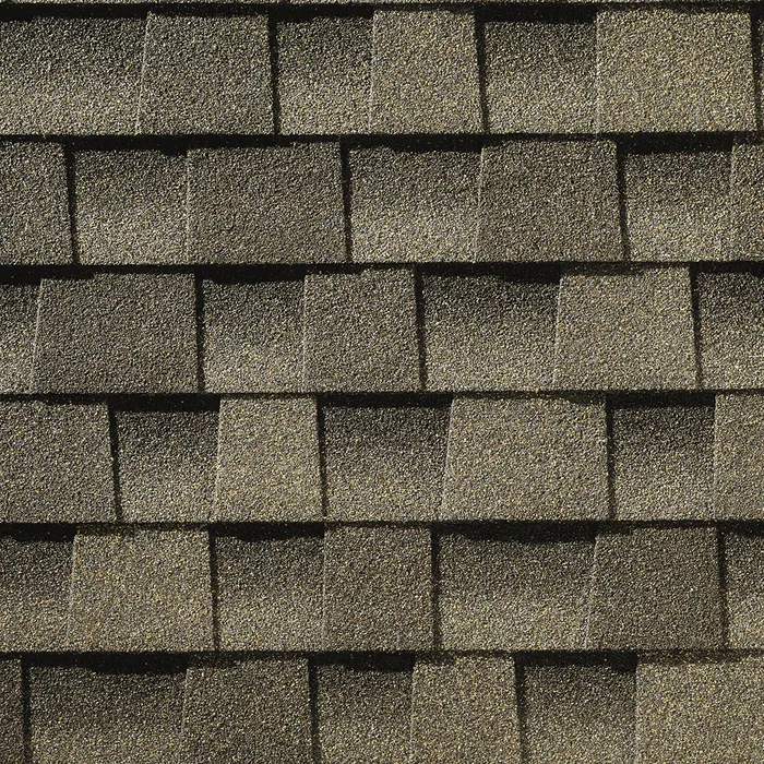 GAF Timberline HDZ shingle swatch in Weathered Wood