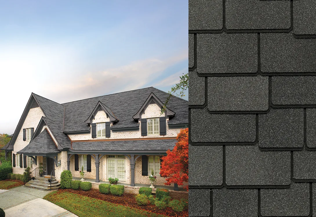 Castlewood Gray GAF Woodland shingles on a home
