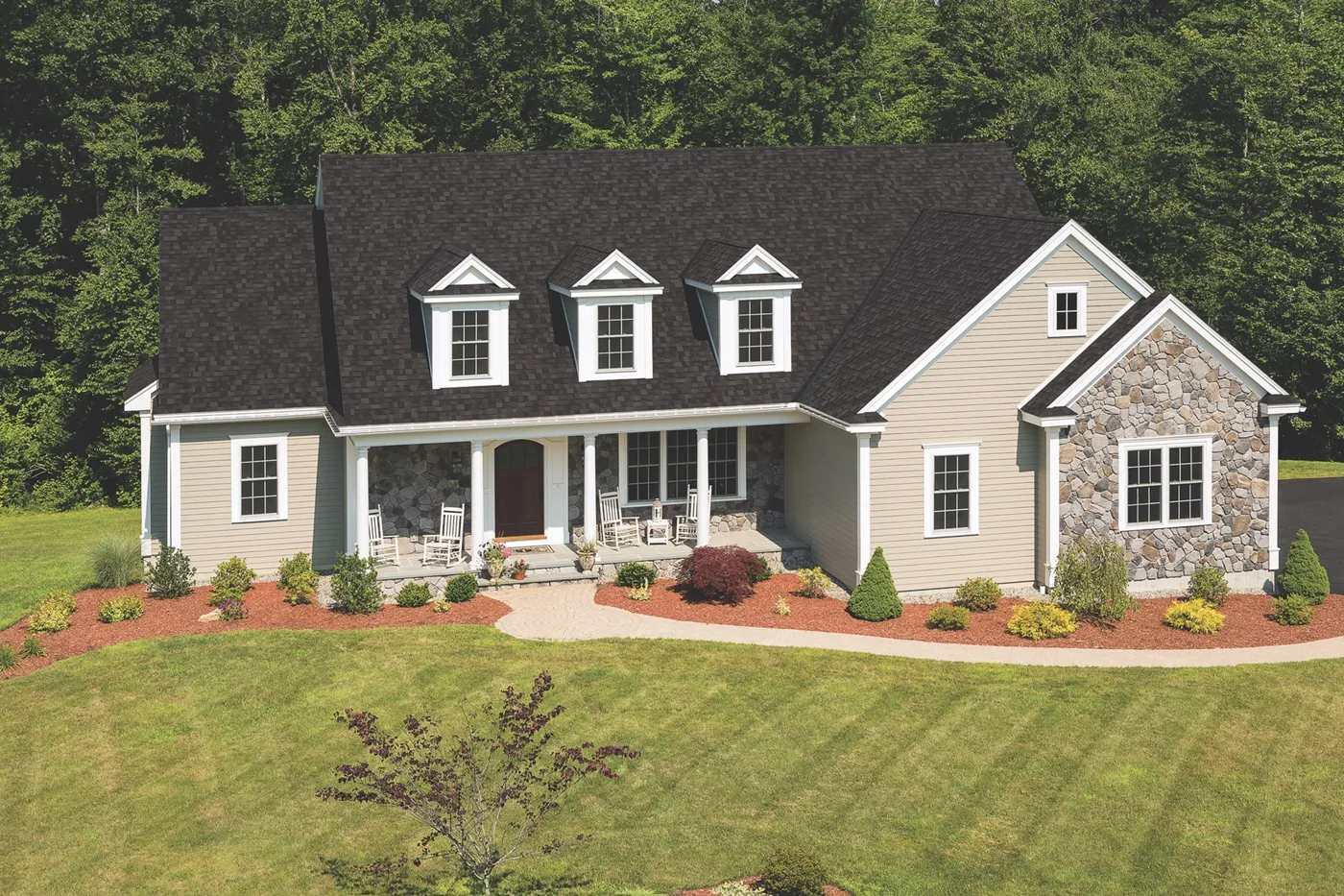 Dual Black IKO Cambridge shingles on a home