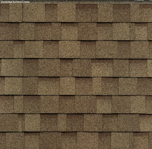 IKO Cambridge shingle swatch in Earthtone Cedar