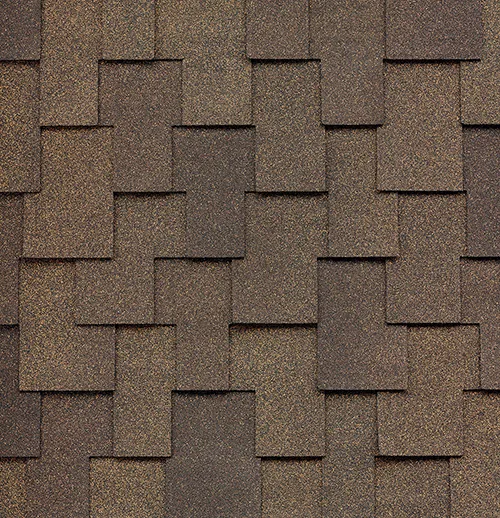 Malarkey Windsor Scotchgard shingle swatch in Antique Brown