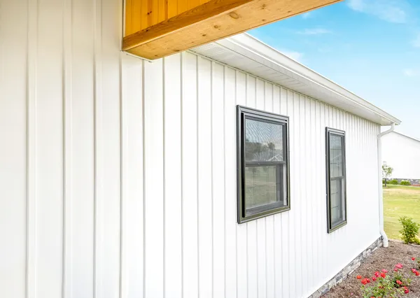 Cedar Peaks siding in White — home exterior