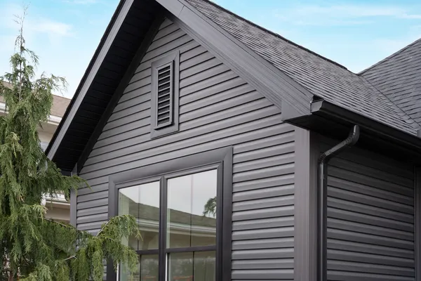 HeartTech siding in Nightfall — home exterior