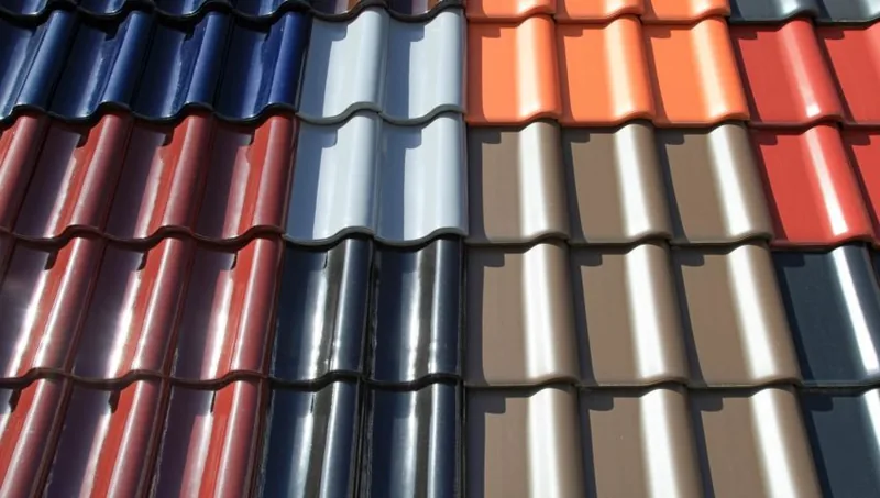 Shingle color samples displayed in rows — John Beal Roofing gutter installation in Ballwin, MO