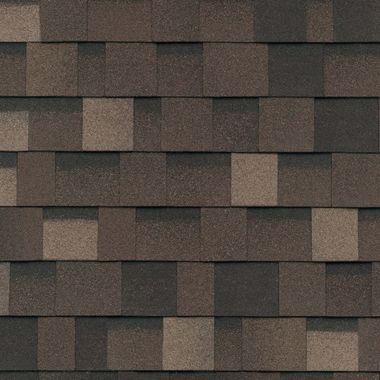 IKO Dynasty Brownstone shingle color swatch as installed in Antonia