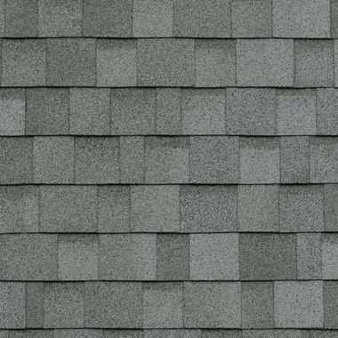 IKO Dynasty Frostone Grey shingle color swatch as installed in Bethalto