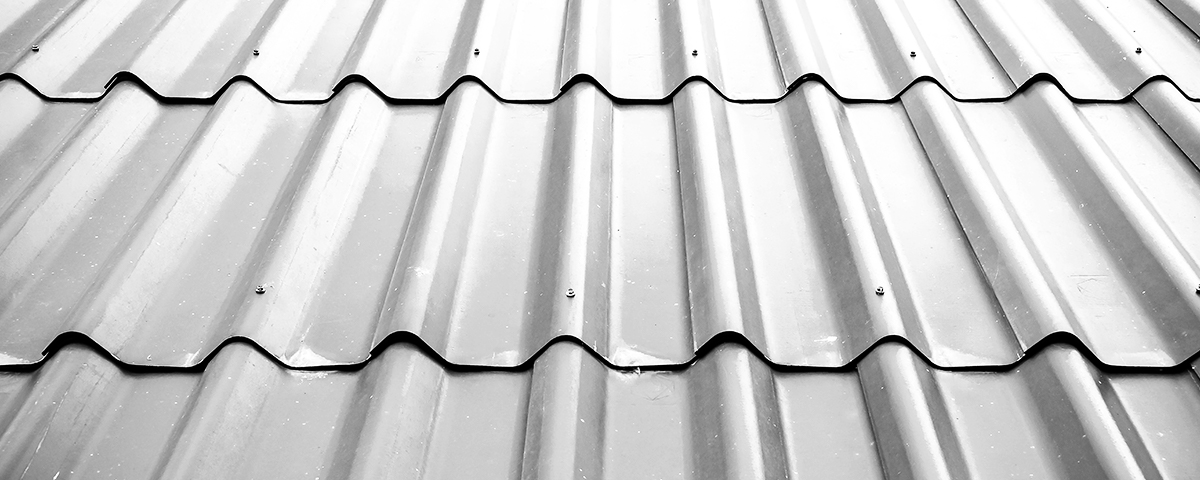 A closeup of a metal roof.