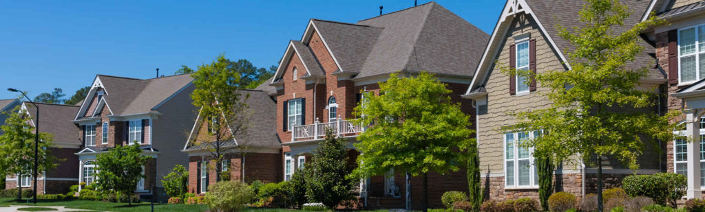 A Residential Roofing neighborhood.